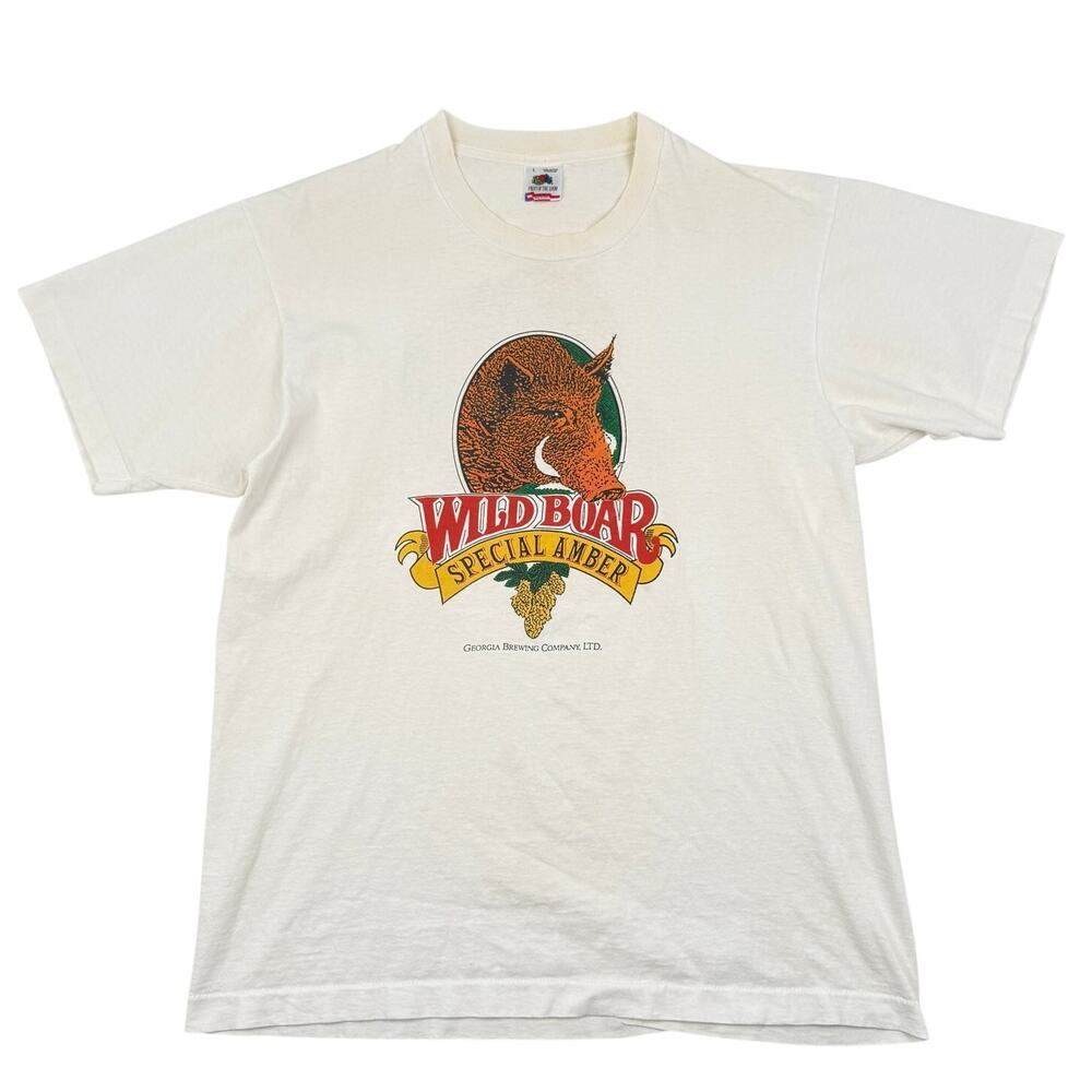 Vintage Wild Boar Beer Brewery Graphic Tee Made in USA Fruit of the Loom Size L